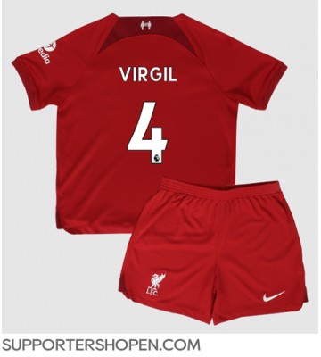 Liverpool Virgil van Dijk #4 Hemmatröja Barn 2022-23 Kortärmad (+ korta byxor)